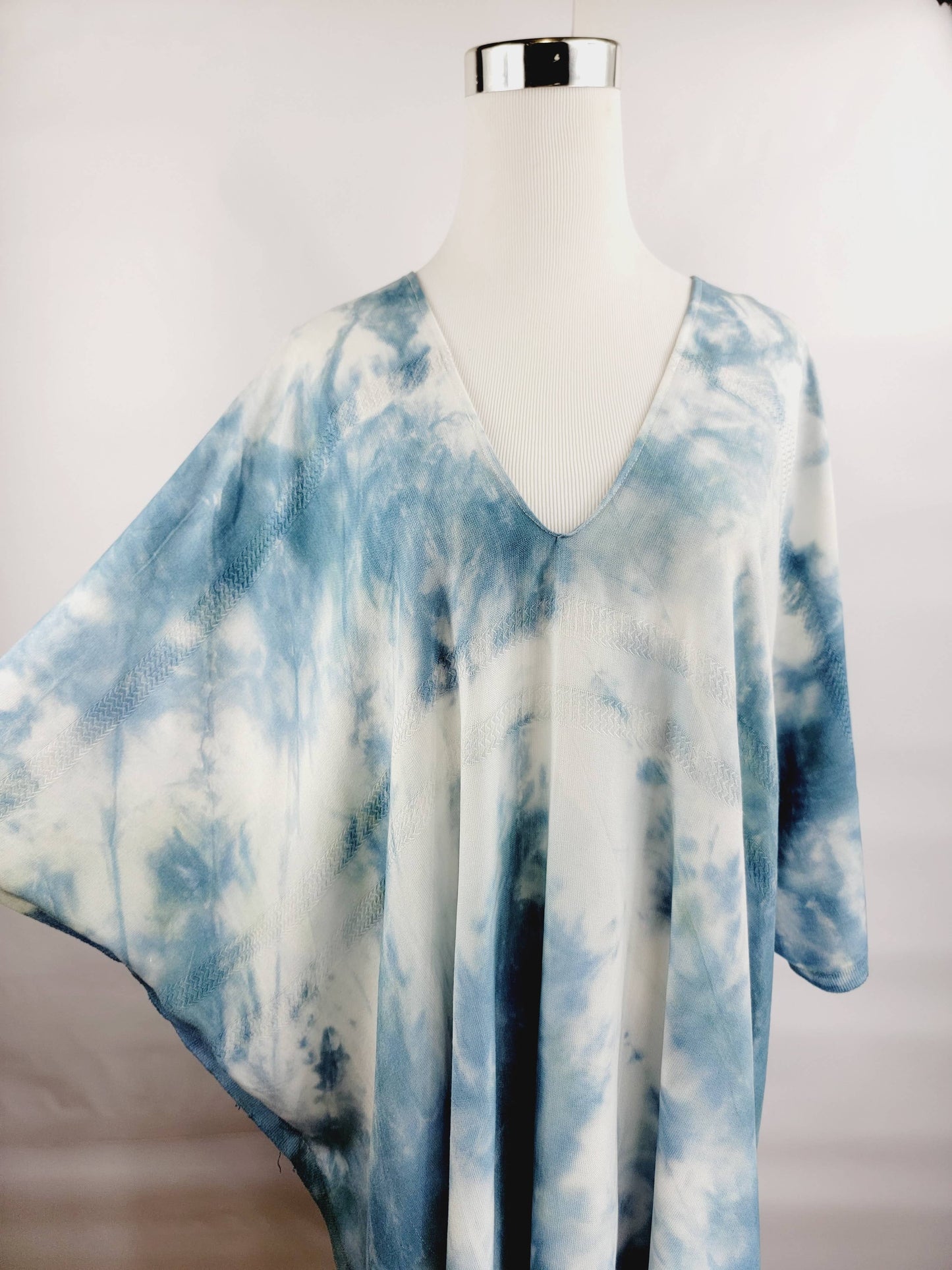 Cover-up, Beach dress Tie- Dye Hand made Dress Navy