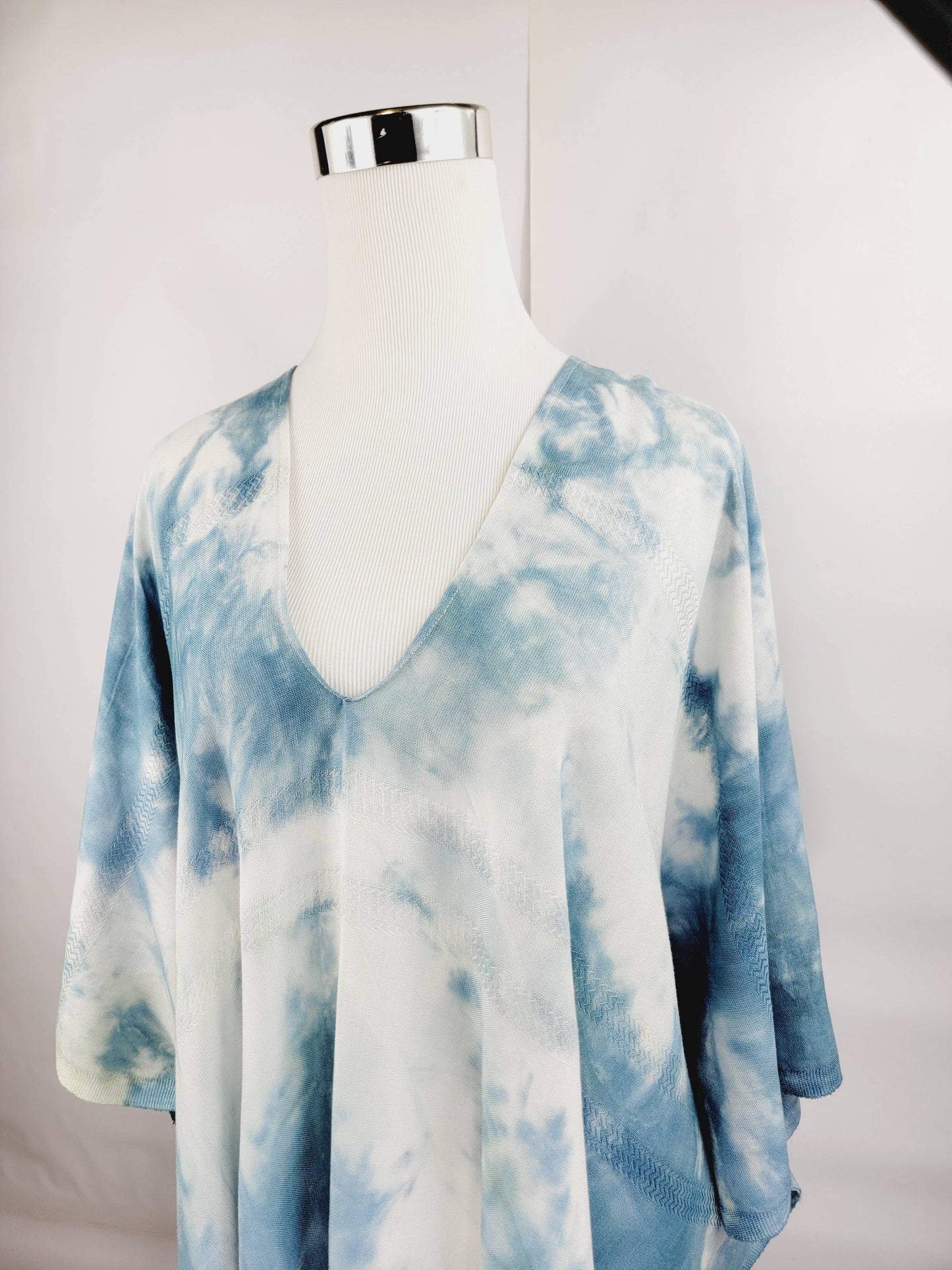 Cover-up, Beach dress Tie- Dye Hand made Dress Navy