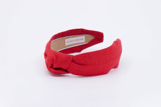4th of July Red European Linen Comfortable Knotted Headband