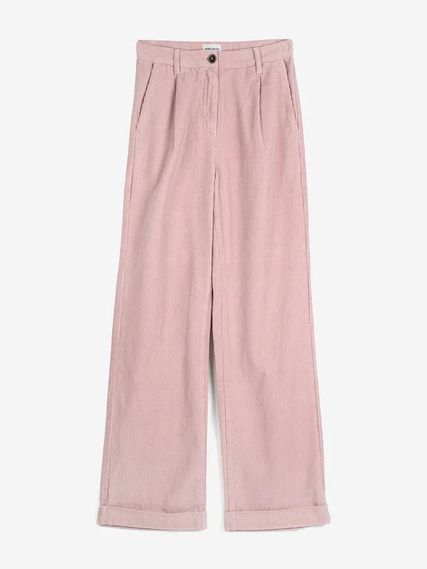 Bobo Choses pink corduroy pleated pant