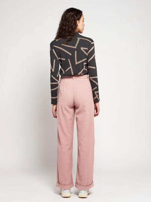 Bobo Choses pink corduroy pleated pant