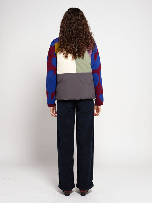 Bobo Choses Landscape convertible color block puffer coat + vest