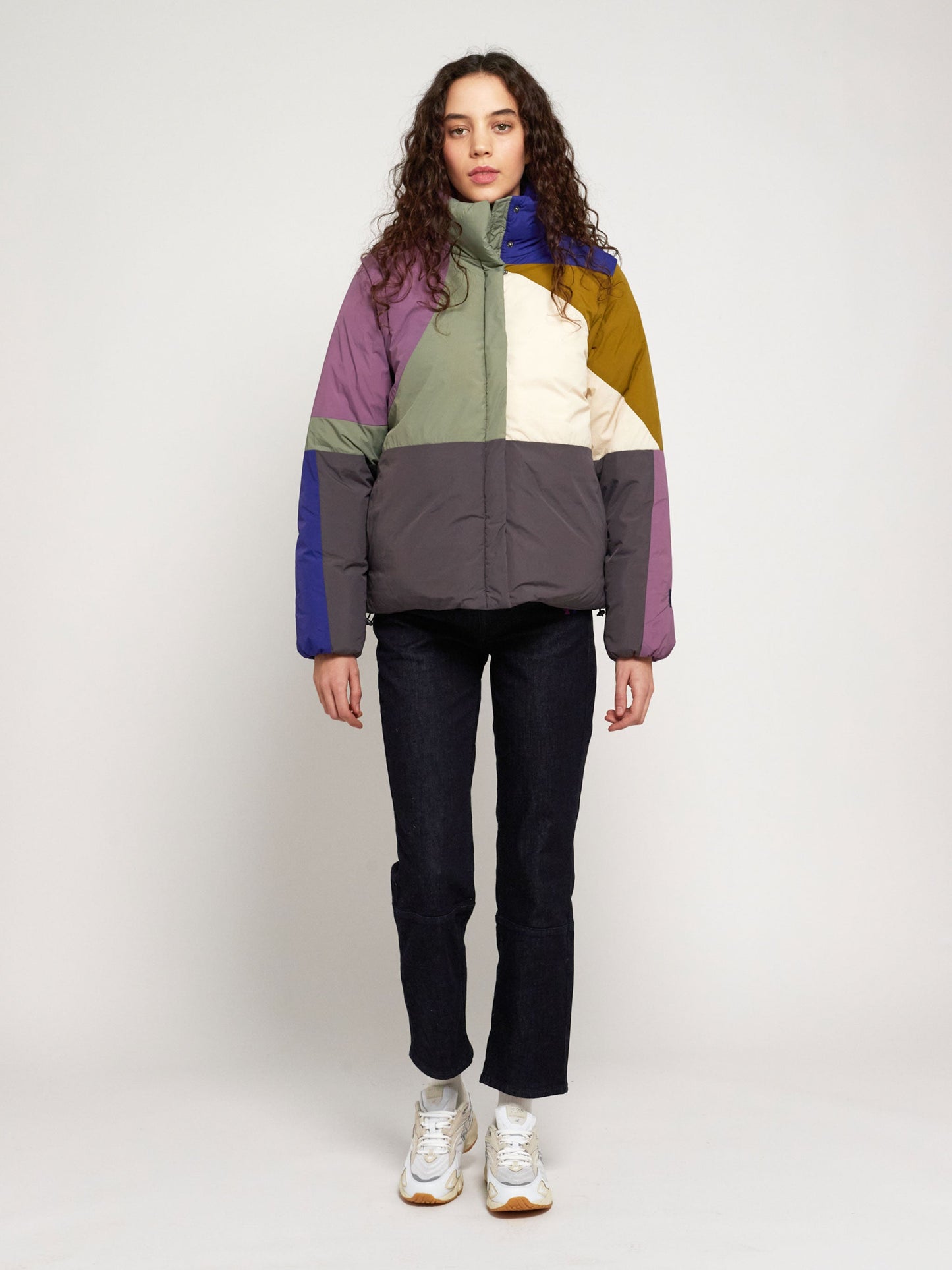 Bobo Choses Landscape convertible color block puffer coat + vest