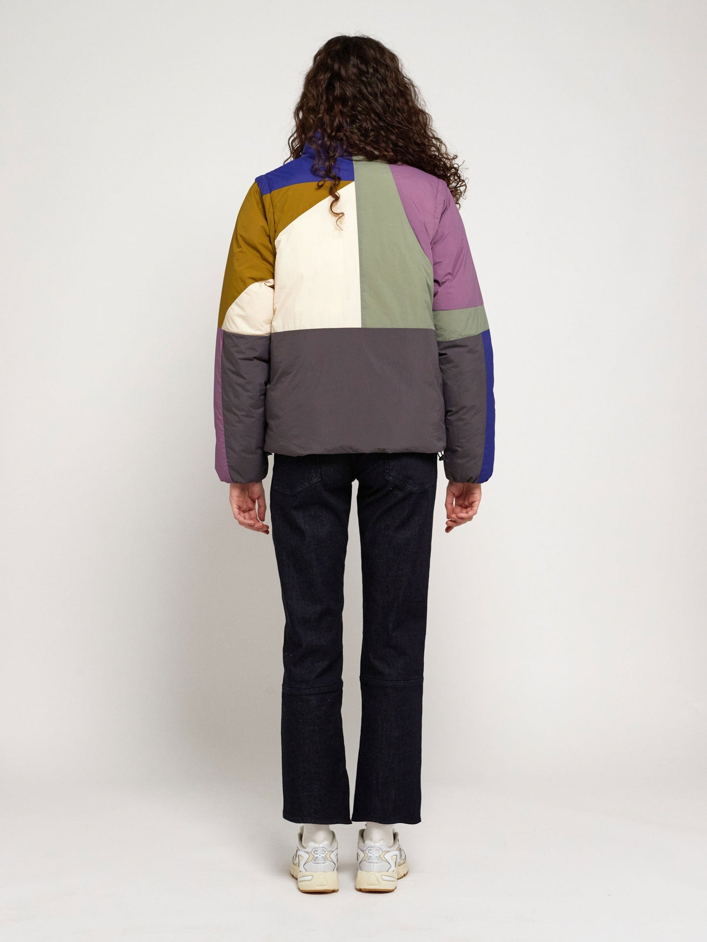 Bobo Choses Landscape convertible color block puffer coat + vest