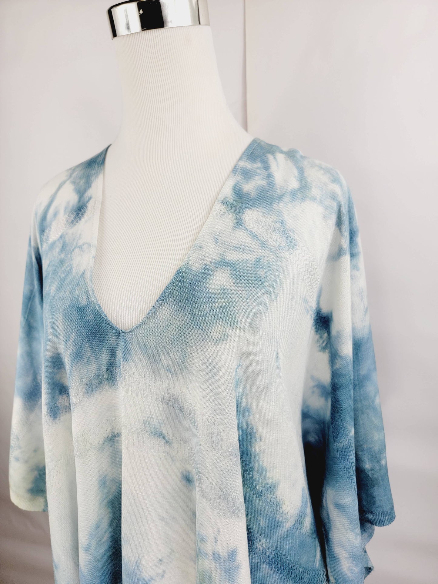 Cover-up, Beach dress Tie- Dye Hand made Dress Navy