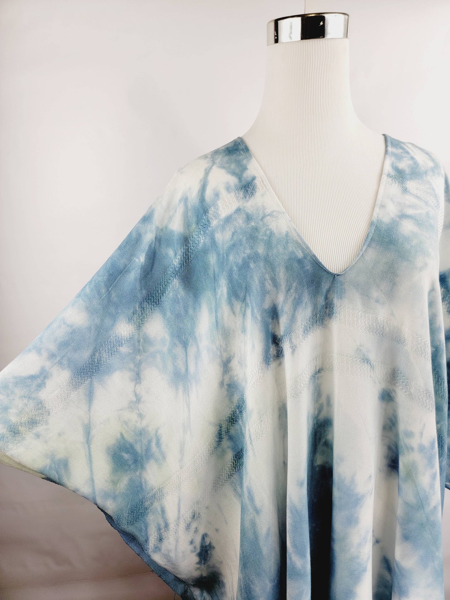 Cover-up, Beach dress Tie- Dye Hand made Dress Navy
