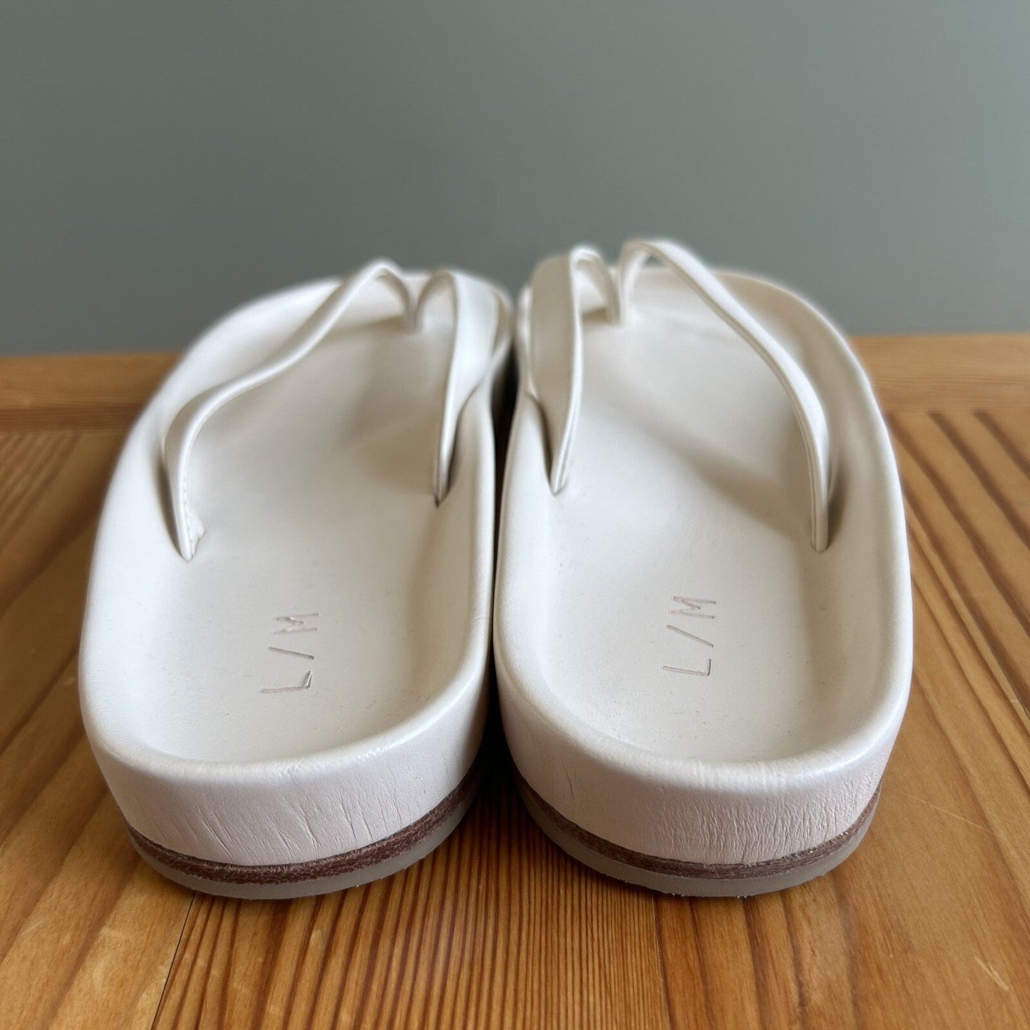 Lauren Manoogian Zori White Leather Sandals