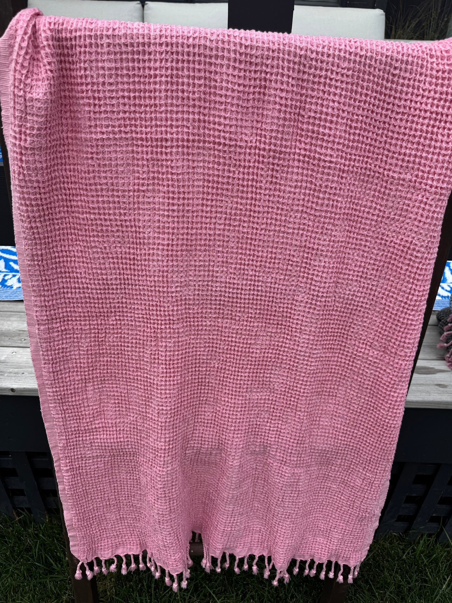 Plush Waffle Towels in Botanical Colors