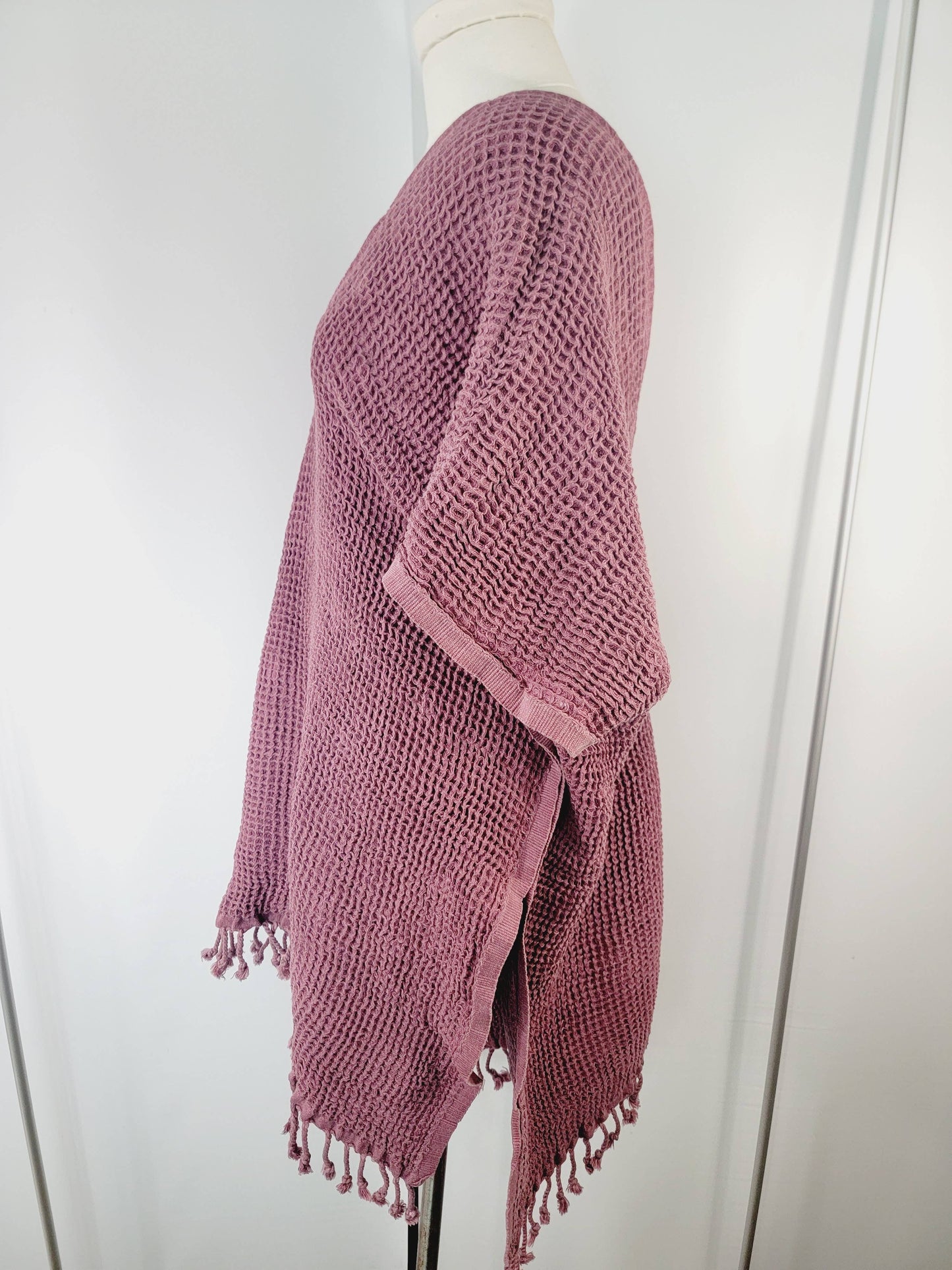 Hand made Honey comb wave Cotton Top or dress Cherry