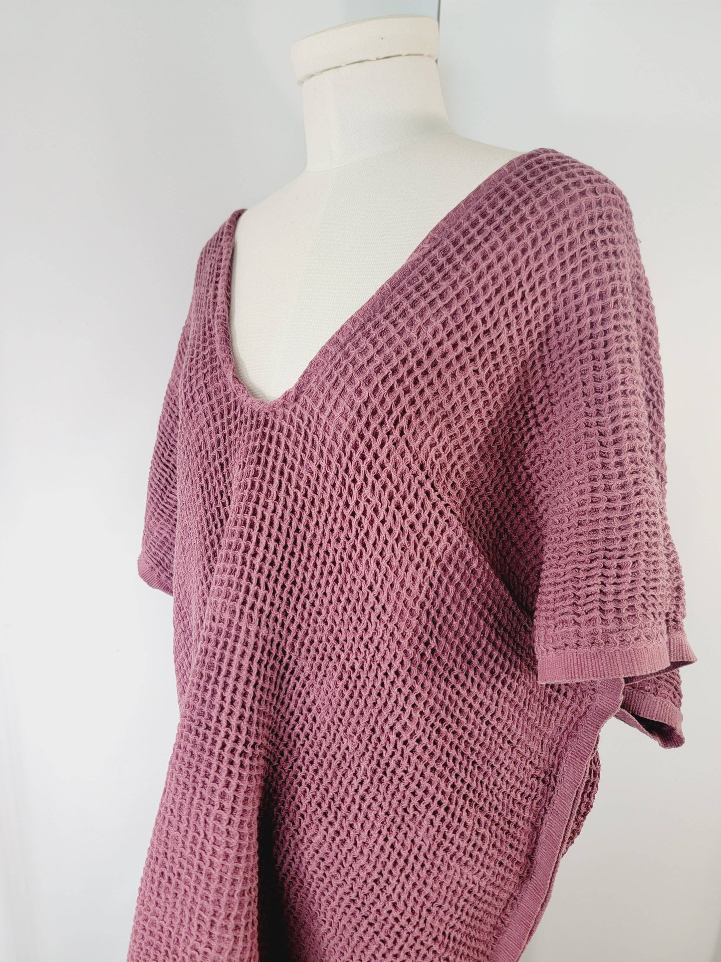Hand made Honey comb wave Cotton Top or dress Cherry