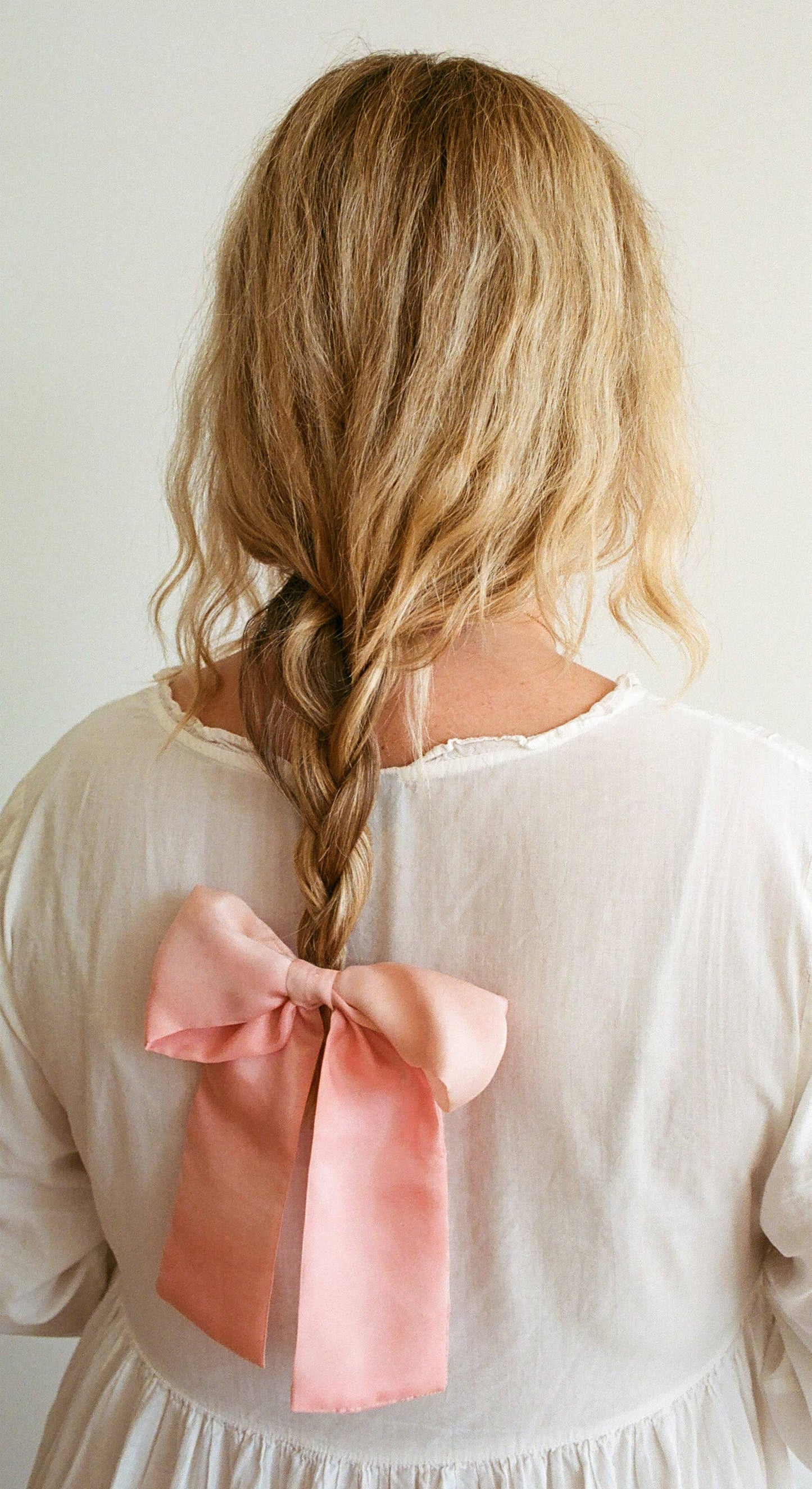 Large Pink Silk Hair Bow | Plant Dyed | Handmade