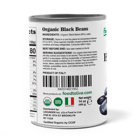 Organic Canned Black Beans, 14 oz (Pack of 12): 14 oz (Pack of 12)