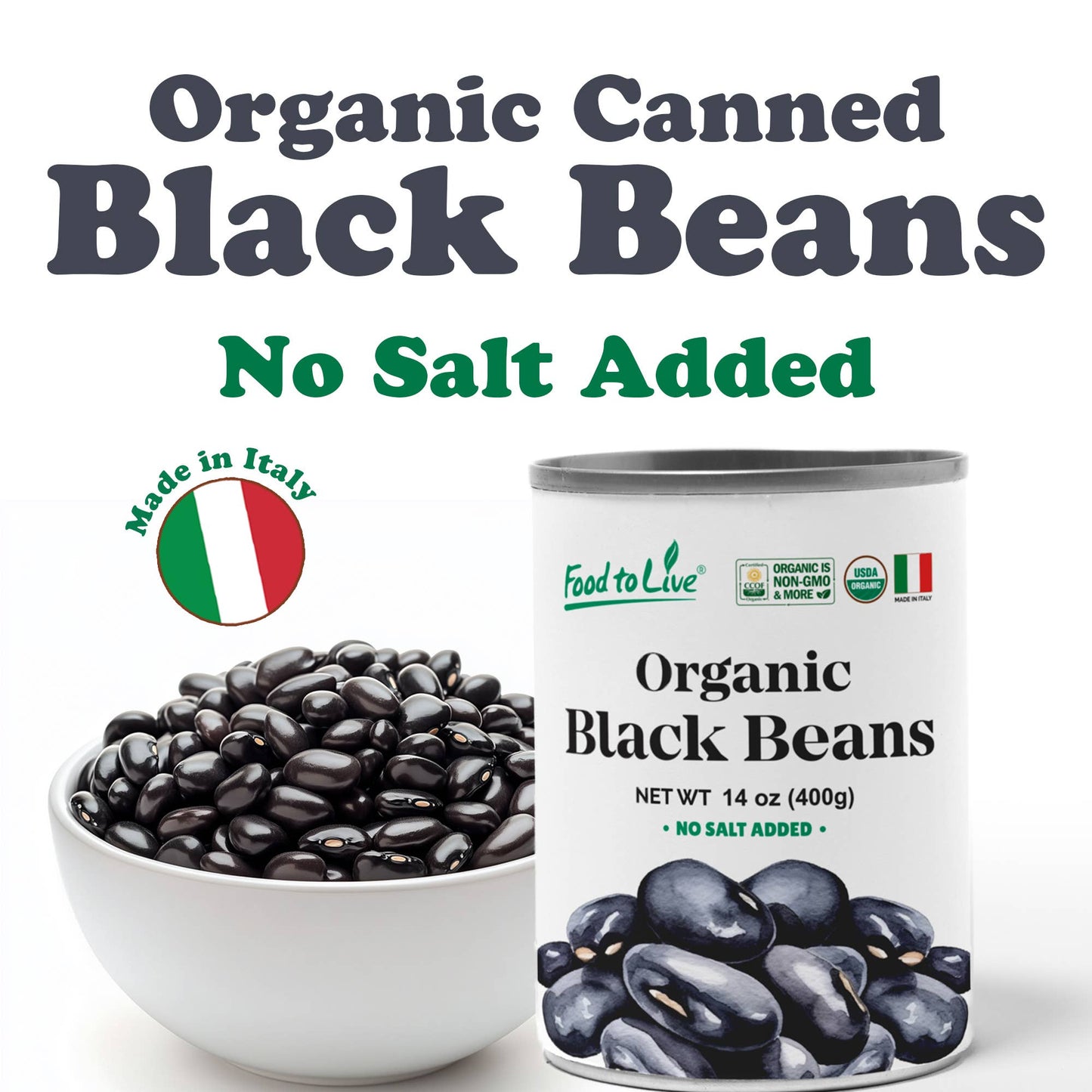 Organic Canned Black Beans, 14 oz (Pack of 12): 14 oz (Pack of 12)