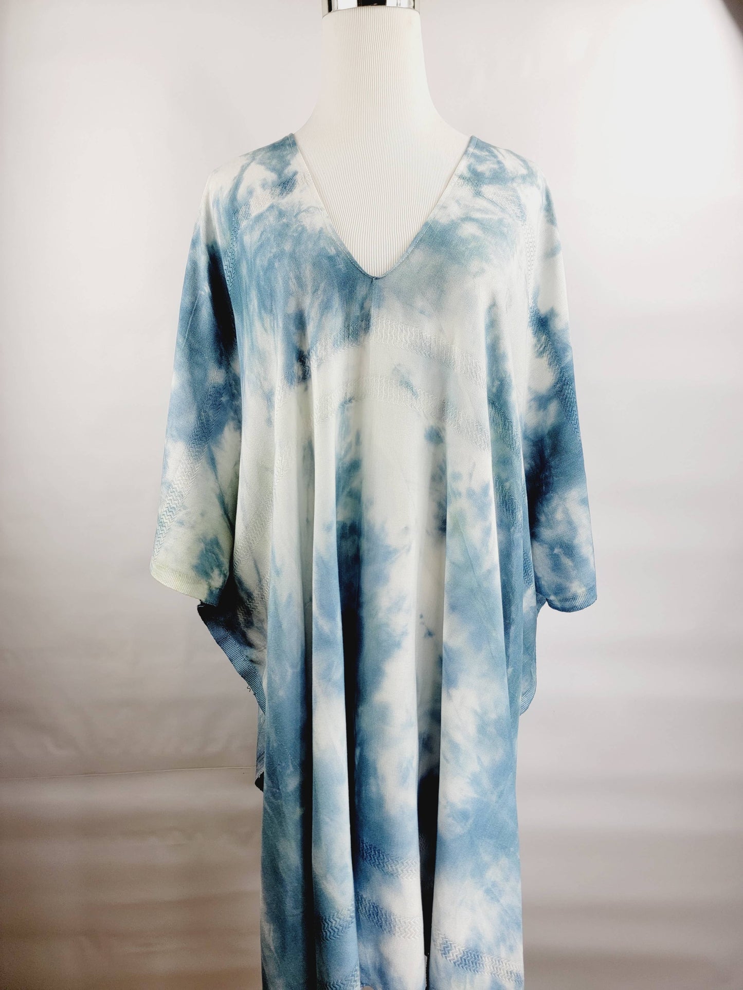 Cover-up, Beach dress Tie- Dye Hand made Dress Navy
