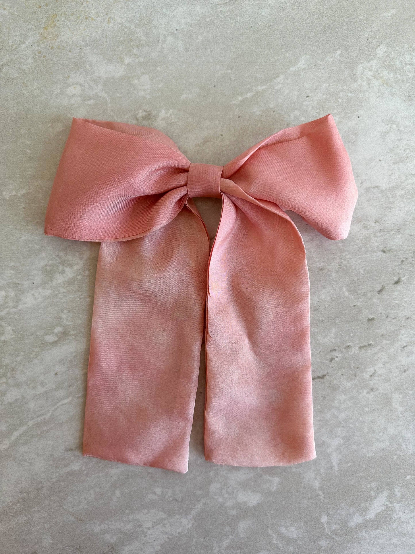 Large Pink Silk Hair Bow | Plant Dyed | Handmade