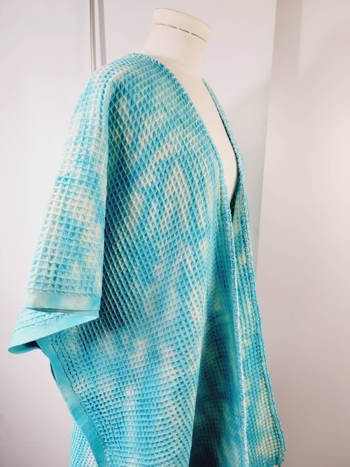Hand made Honey comb wave Cotton Top or dress Blue