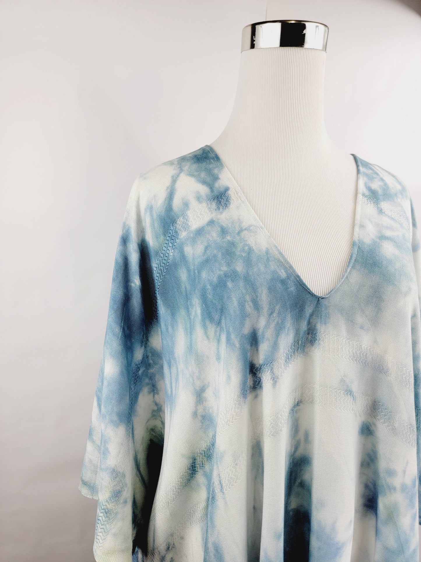 Cover-up, Beach dress Tie- Dye Hand made Dress Navy