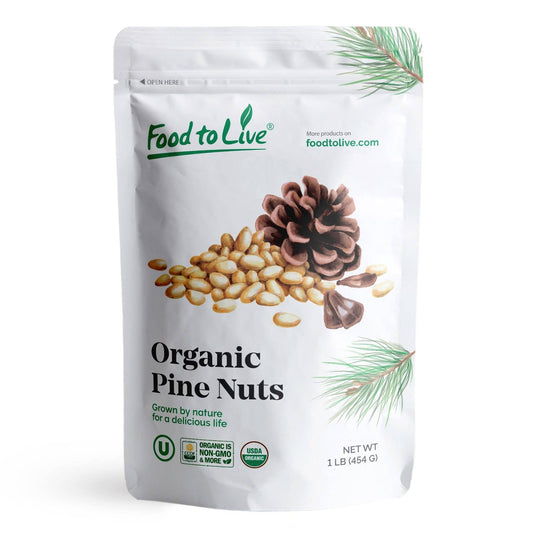 Organic Pine Nuts – Non-GMO, Whole Raw Pignolias, Unsalted: 8 Ounces