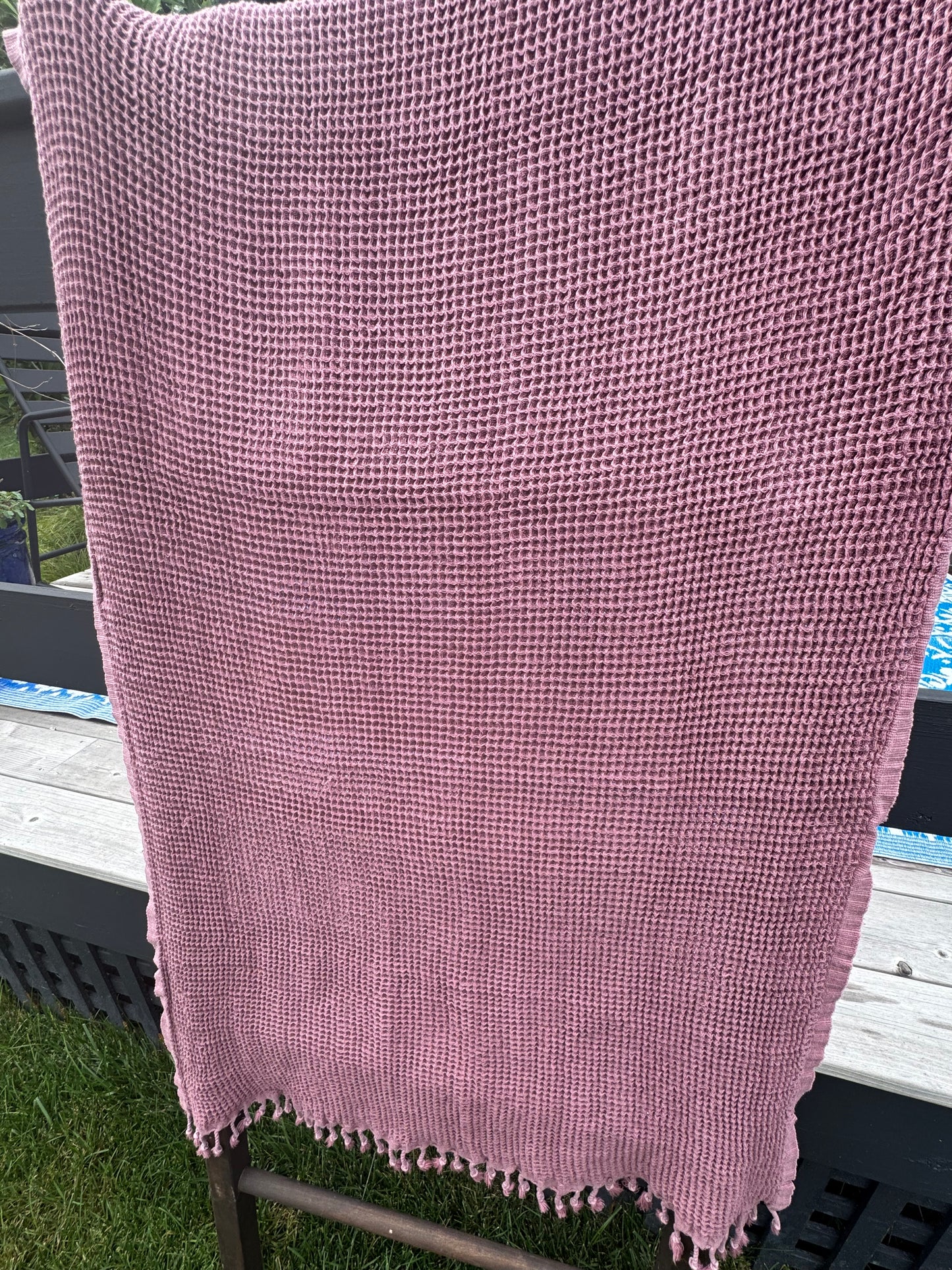 Plush Waffle Towels in Botanical Colors