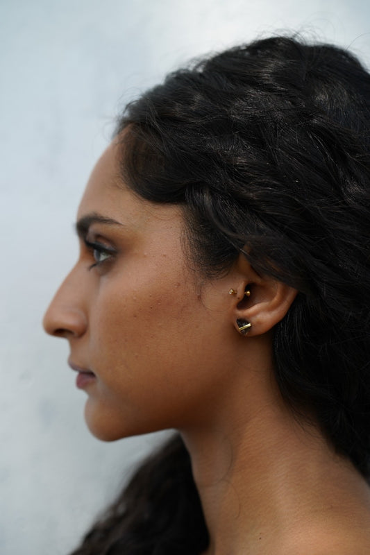 Wire Wrapped Raw Stone Studs