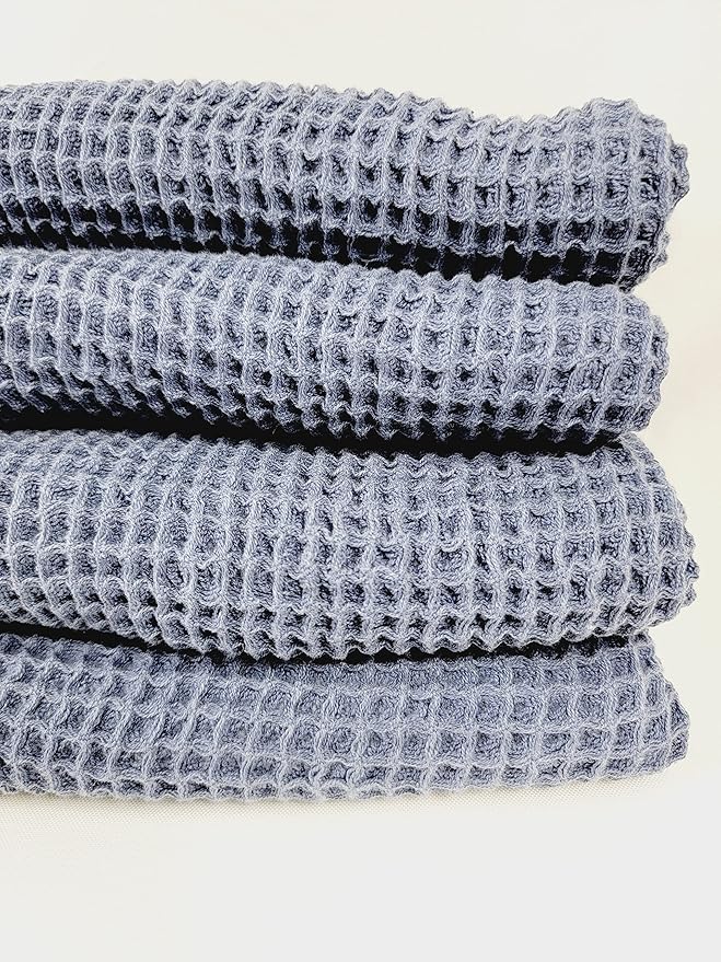 Plush Waffle Towels in Botanical Colors