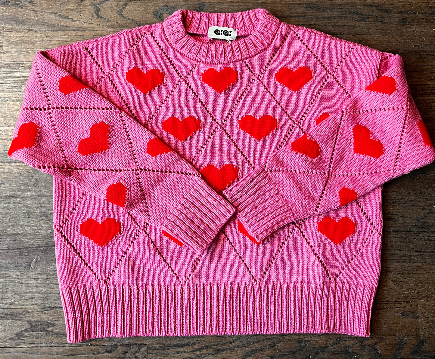 Gigi Knitwear Love heart sweater in lilac