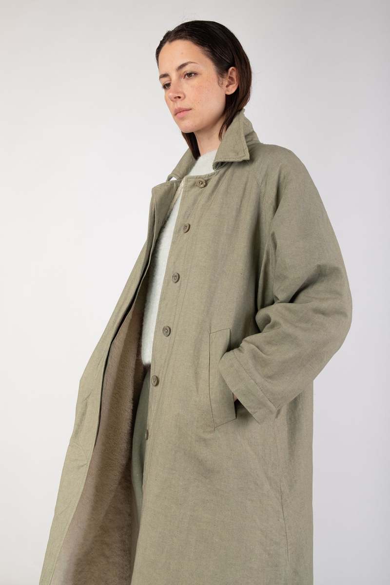 MICAELA GREG JADE A-LINE SHERPA TRENCH