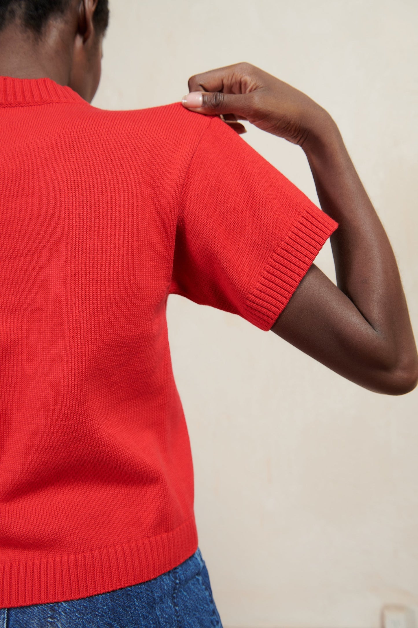 Maria Stanley Knit Tee in Piquillo (red)