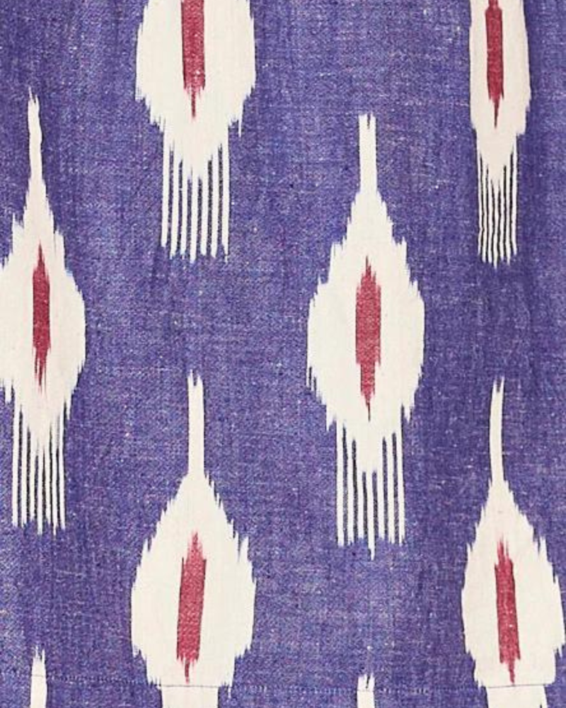 Mirth Organic Cotton Laos Robe in Nautical Ikat