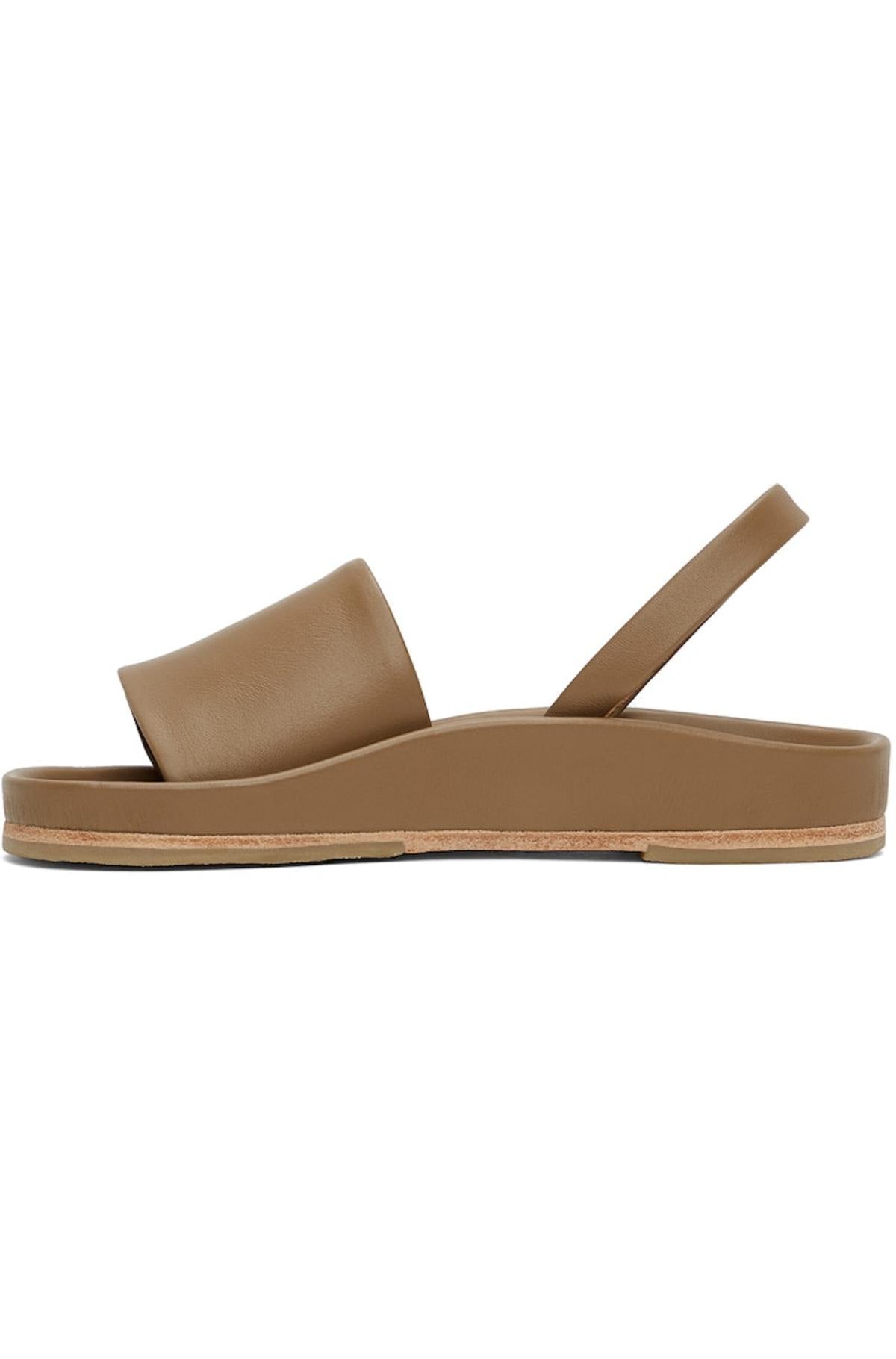 Lauren Manoogian Taupe Contour Leather Sandals