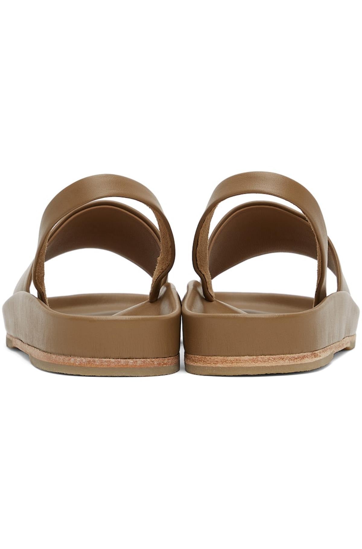 Lauren Manoogian Taupe Contour Leather Sandals
