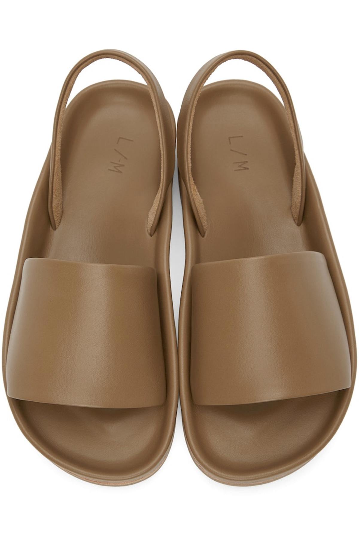 Lauren Manoogian Taupe Contour Leather Sandals