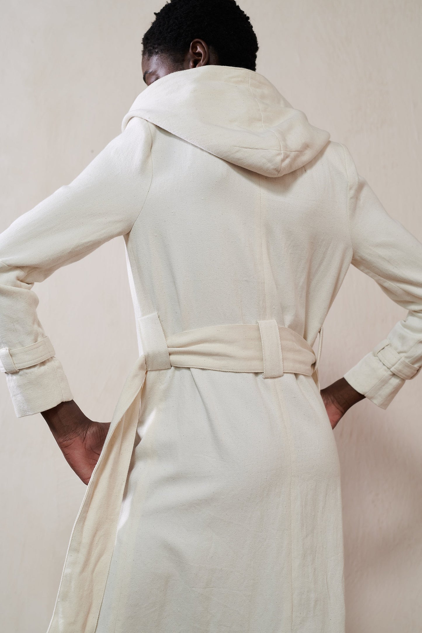 Maria Stanley Fall Hooded Conrad Trench in Bone