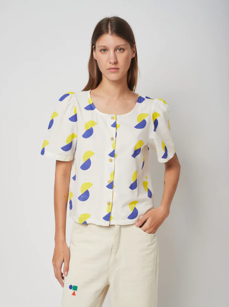 Bobo Choses Nautical Puff Sleeve Buttoned Shirt