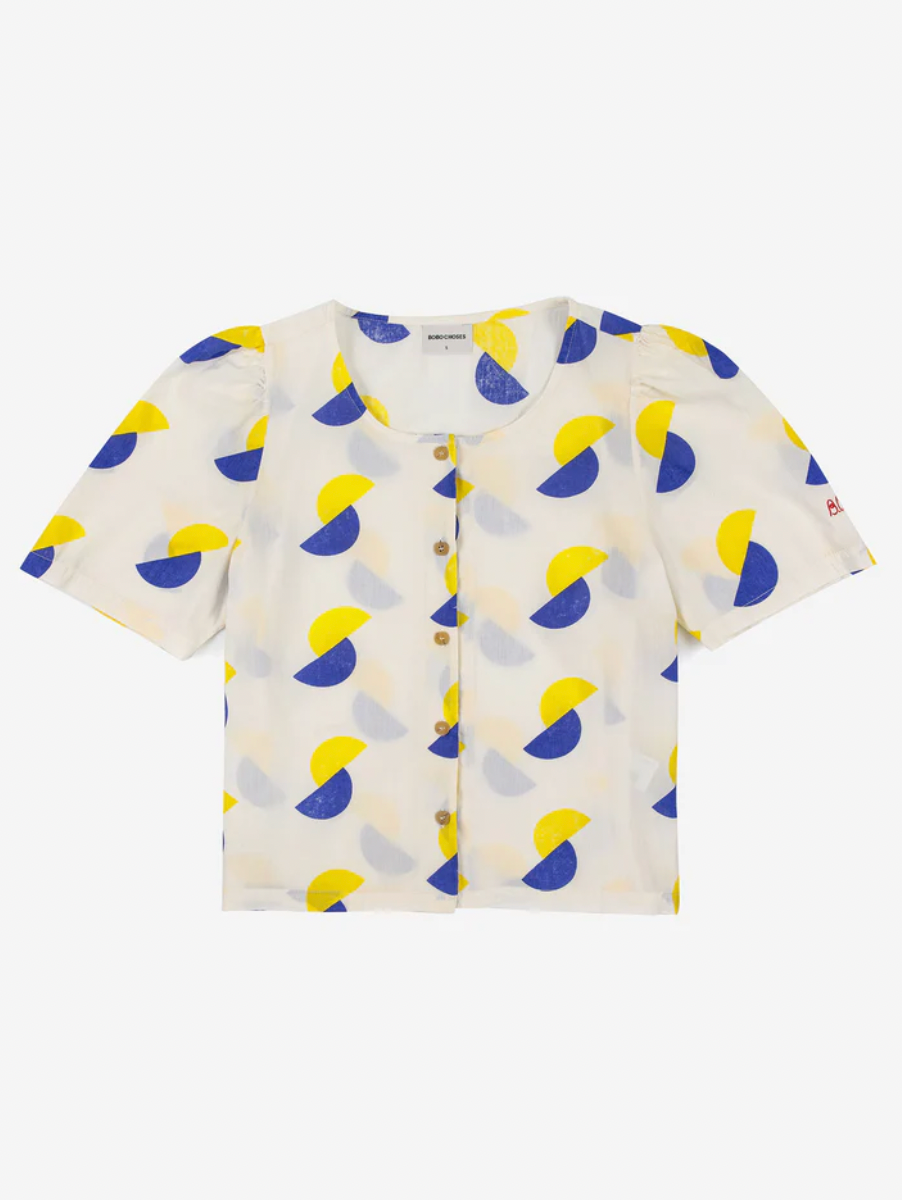 Bobo Choses Nautical Puff Sleeve Buttoned Shirt
