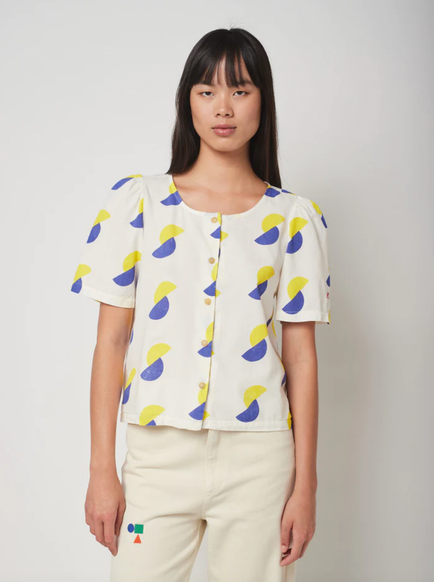 Bobo Choses Nautical Puff Sleeve Buttoned Shirt