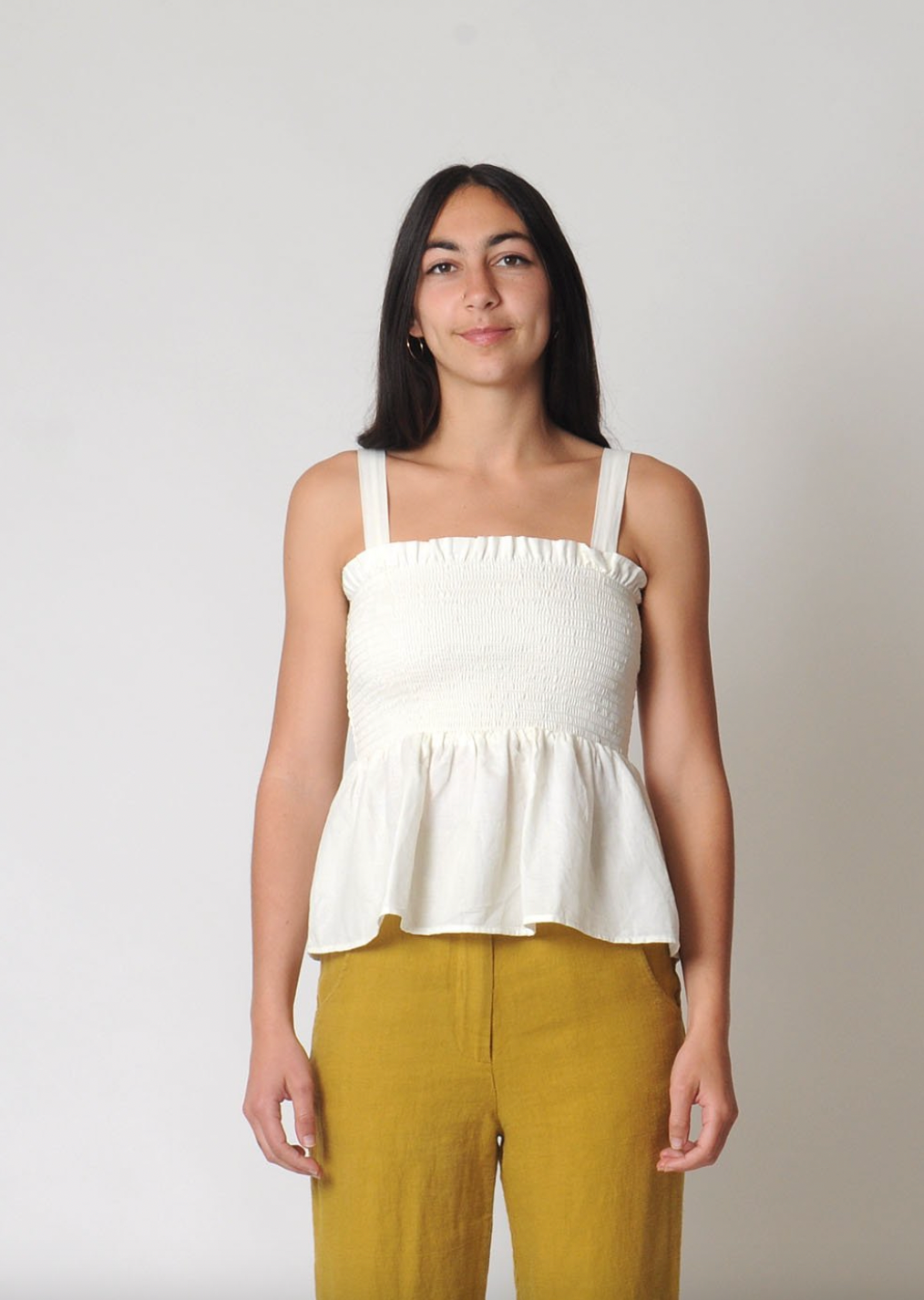 Smocked Top in Natural