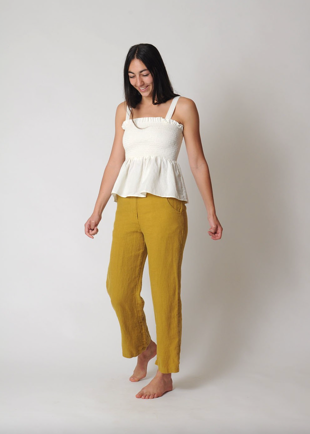 Smocked Top in Natural