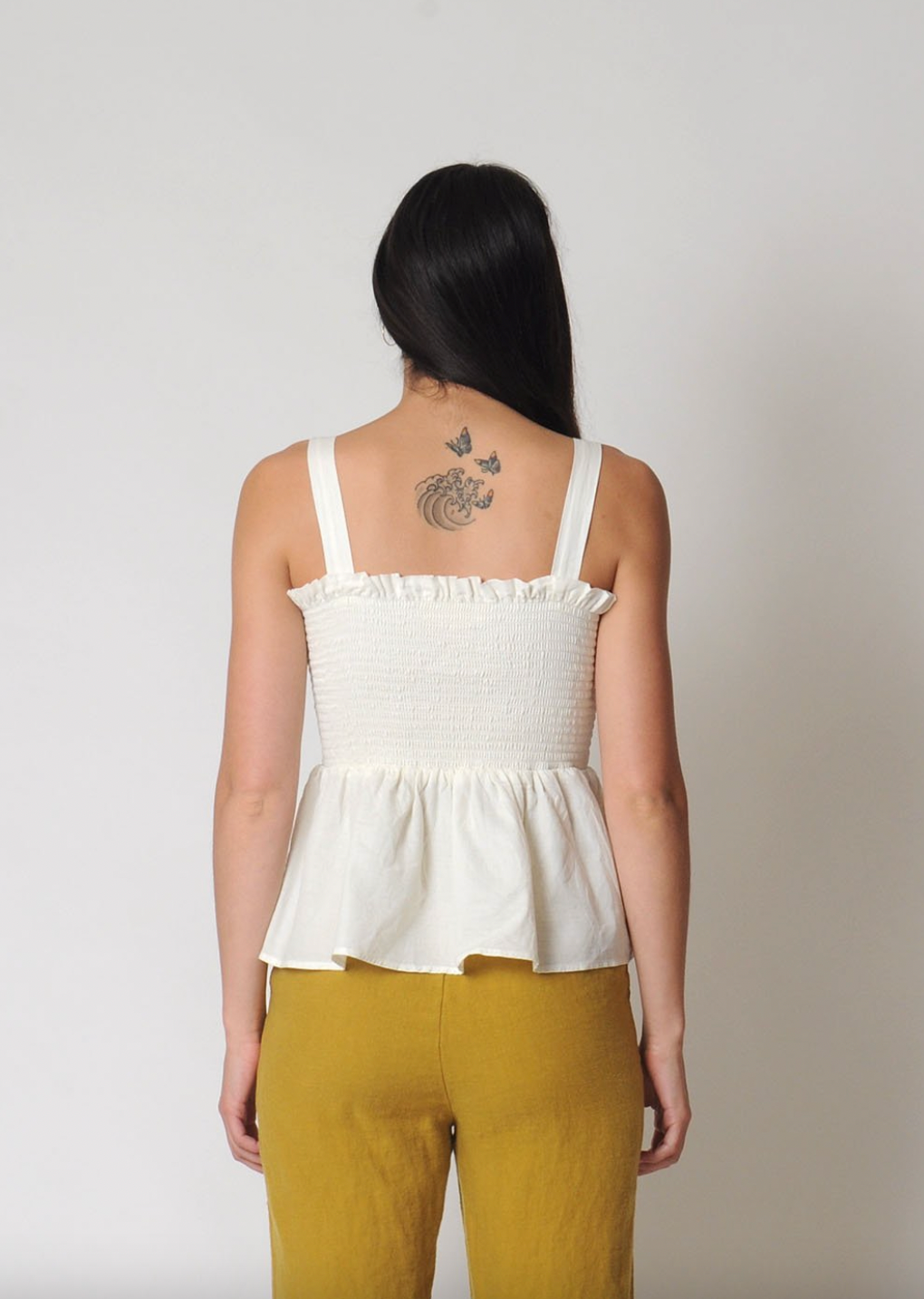 Smocked Top in Natural