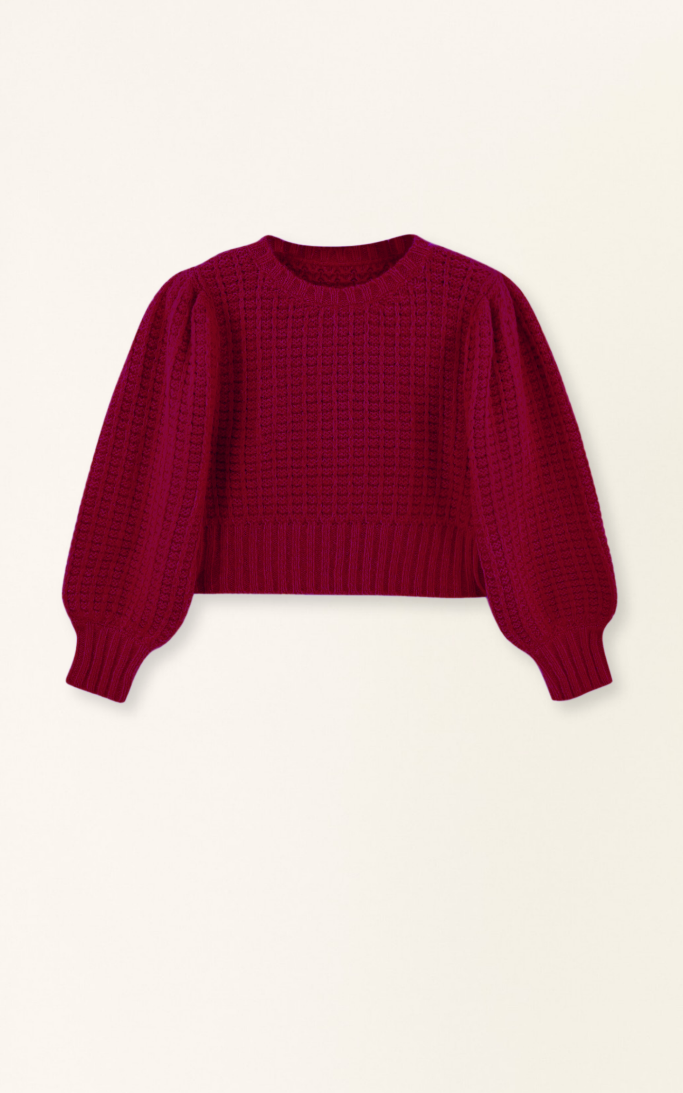 MIrth Valmorel Puff Sleeve Pullover in Black Cherry