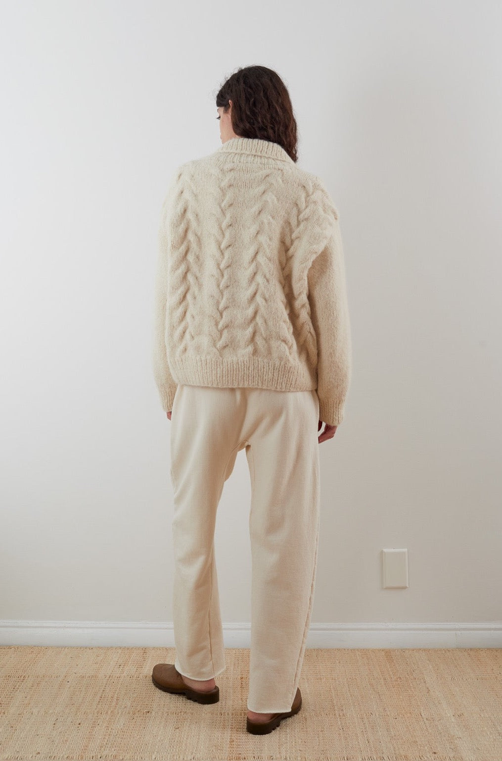 Wol Hide Handknit Cloud Cardigan in Ecru