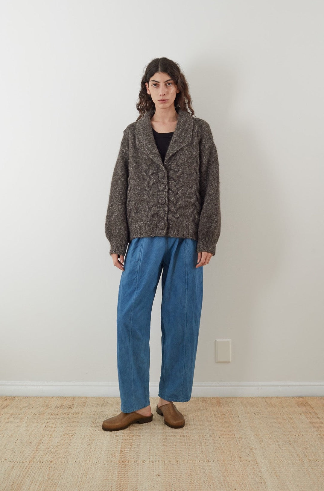 Wol Hide Handknit Cloud Cardigan in Smoke