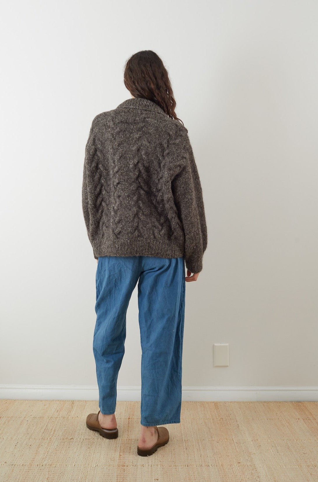 Wol Hide Handknit Cloud Cardigan in Smoke