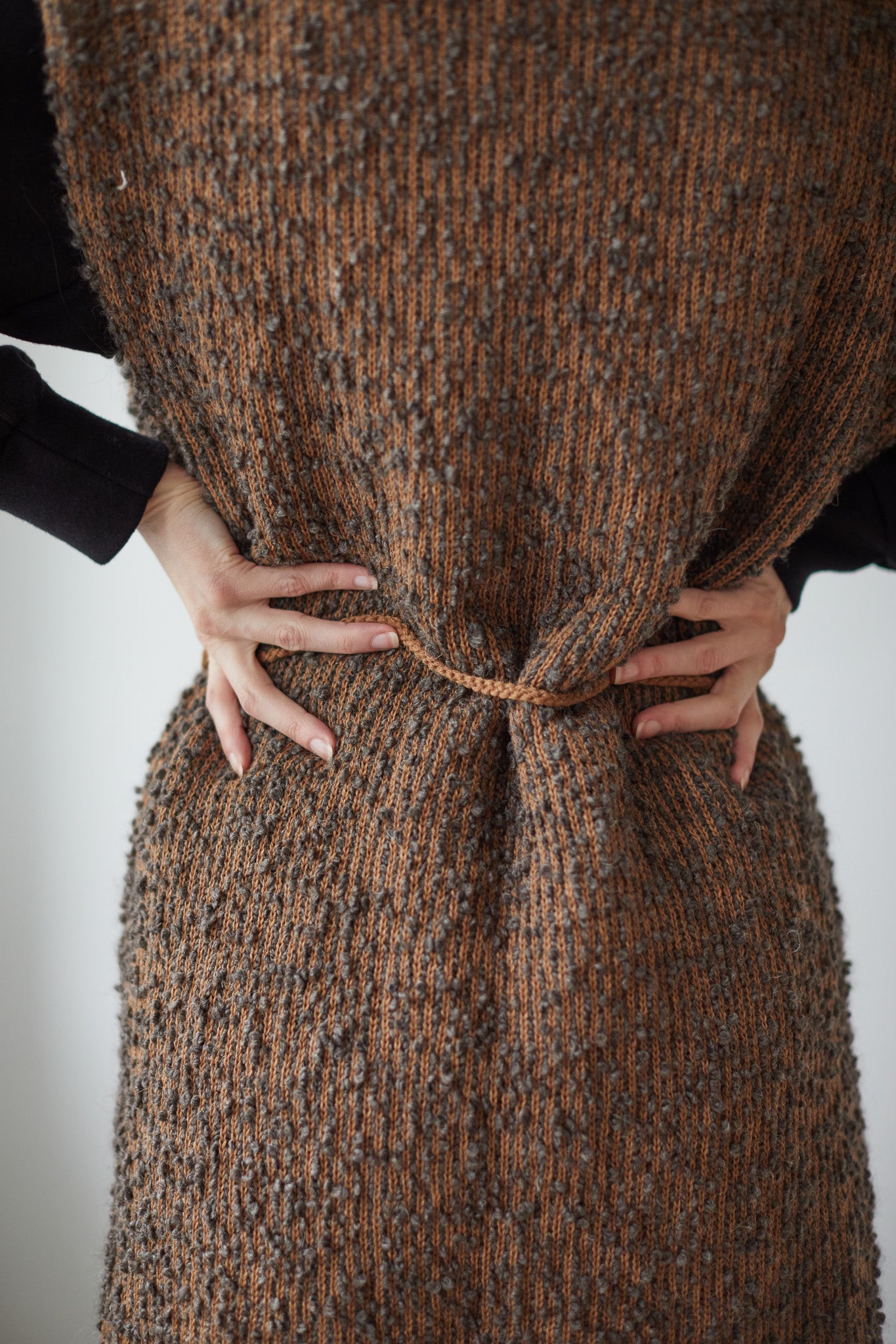 Wol Hide Knit Weave Vest in Loam