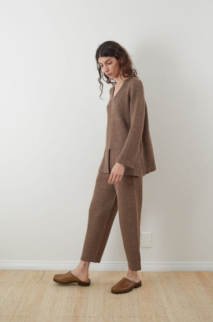 Wol Hide Rib Panel Pullover in Caribou