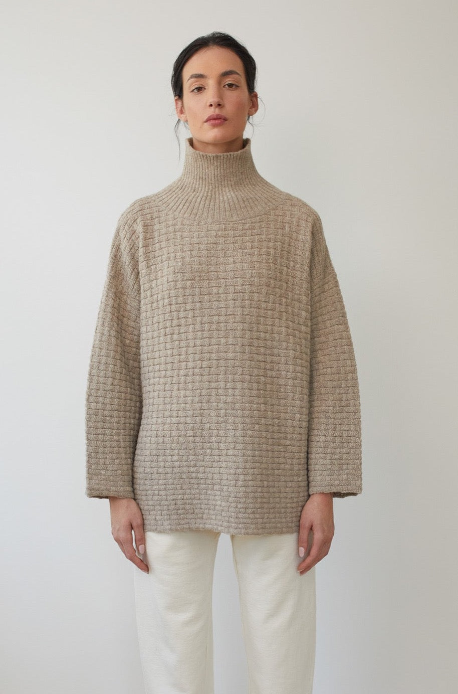 Wol Hide Lattice turtleneck in Oatmeal