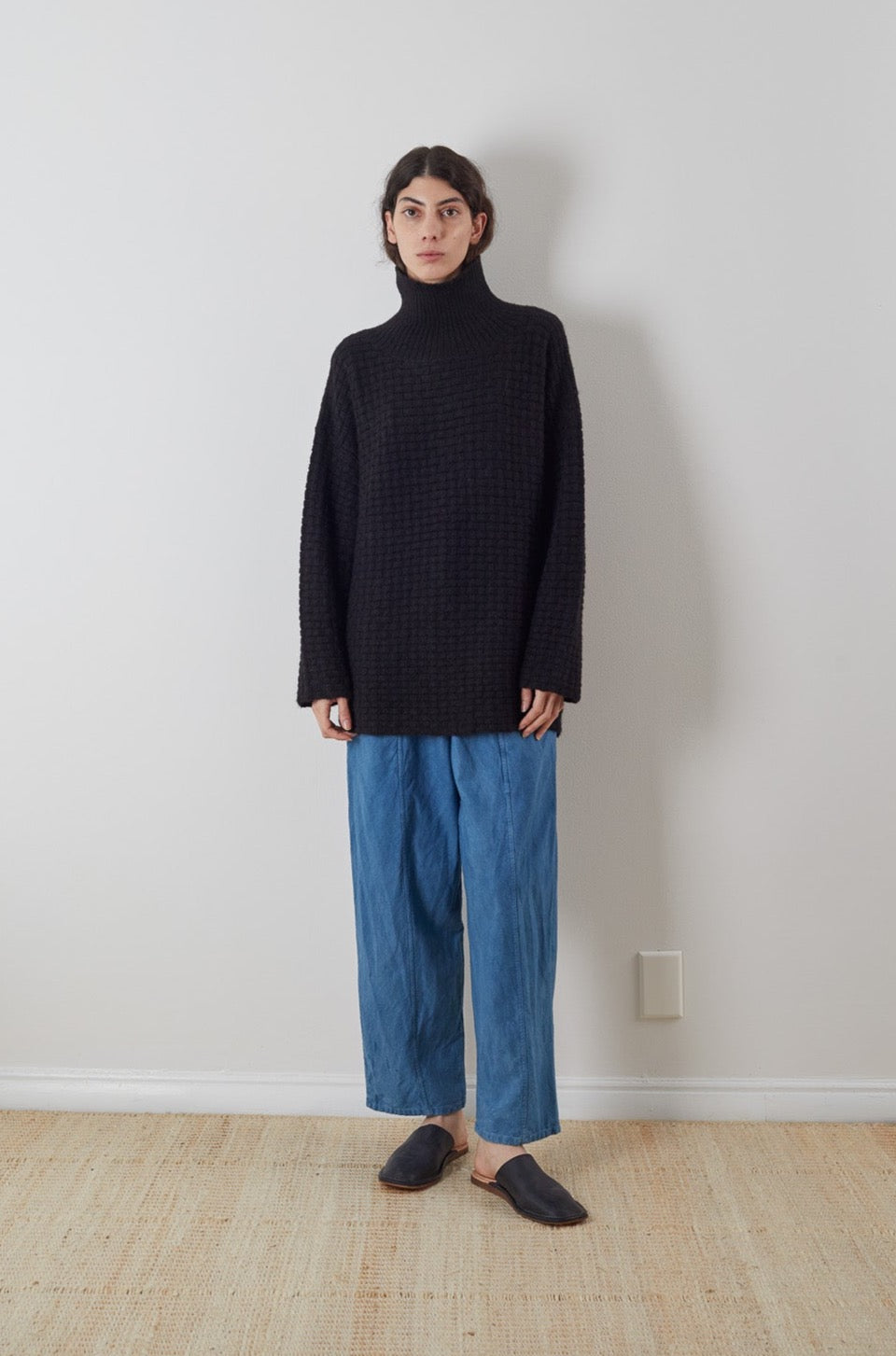 Wol Hide Lattice turtleneck in Onyx