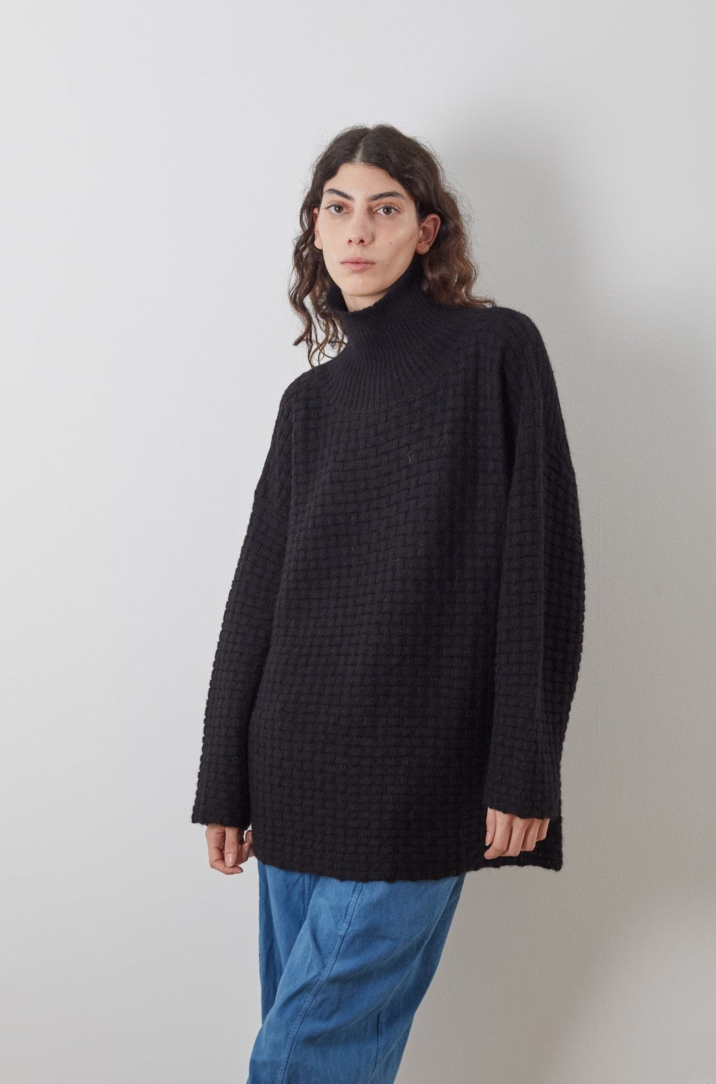 Wol Hide Lattice turtleneck in Onyx