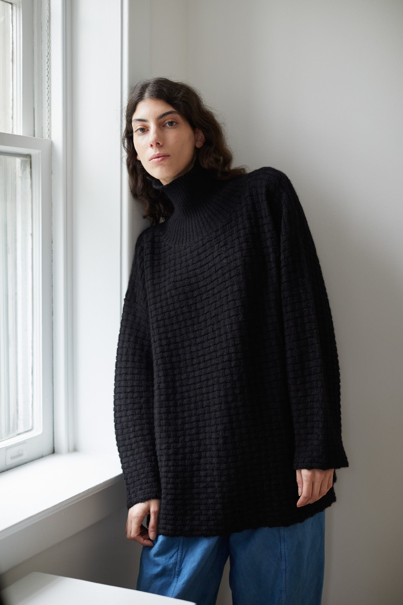 Wol Hide Lattice turtleneck in Onyx
