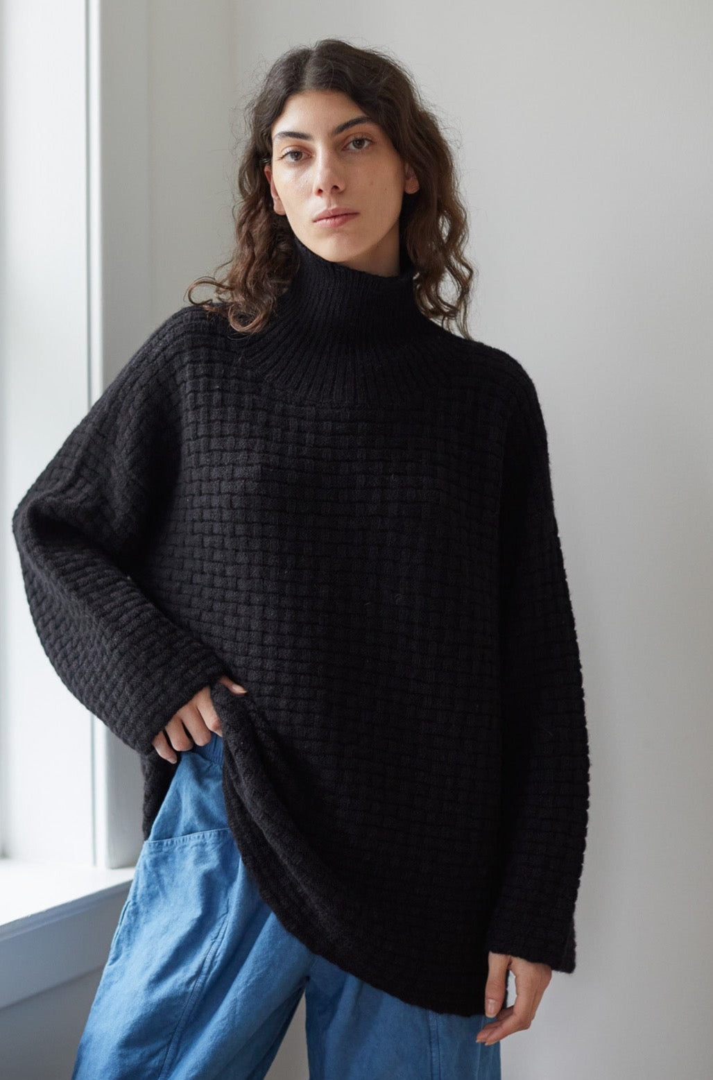 Wol Hide Lattice turtleneck in Onyx